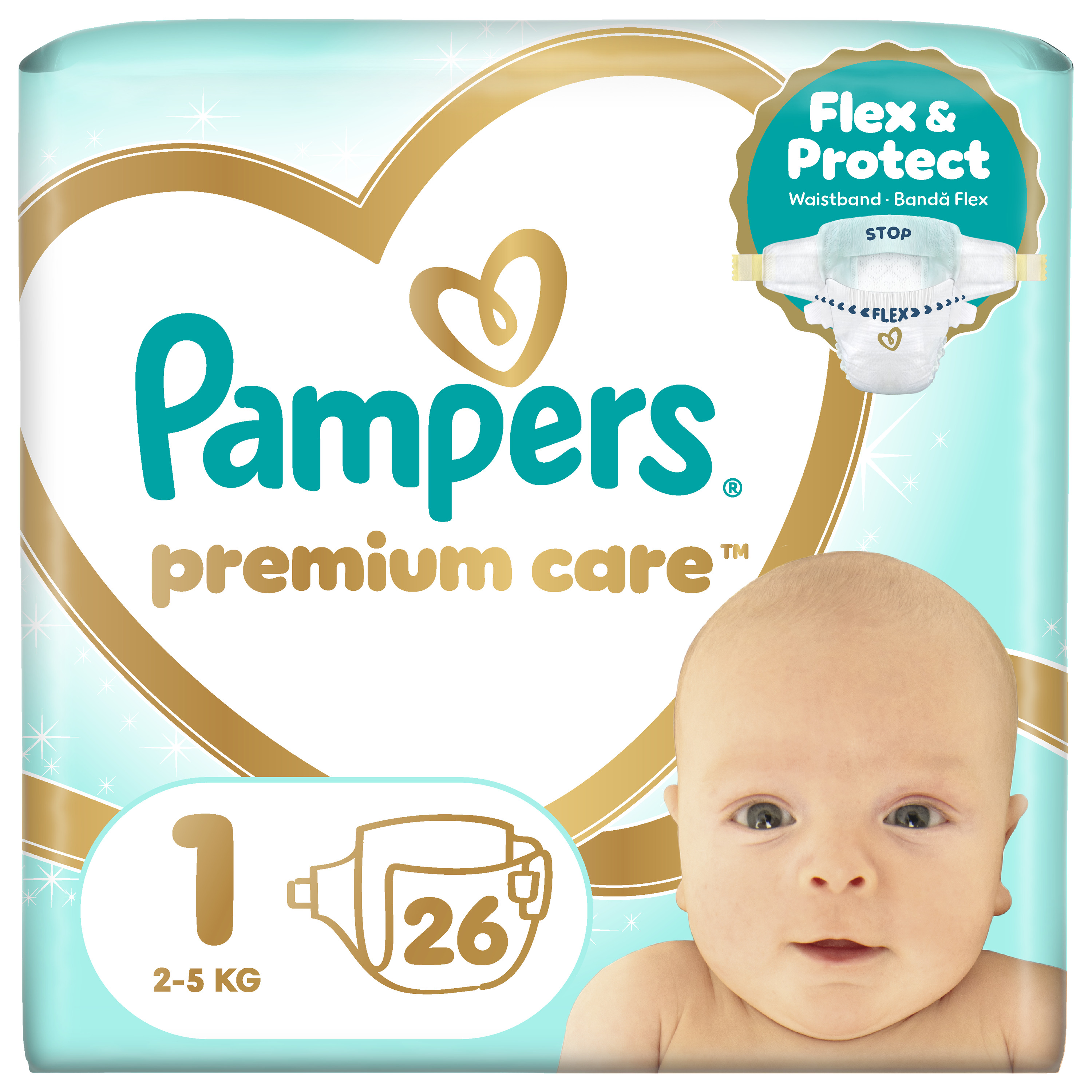 Одноразові підгузки Pampers Premium Care Розмір 1 (2-5 кг), 26 шт. (80789566)